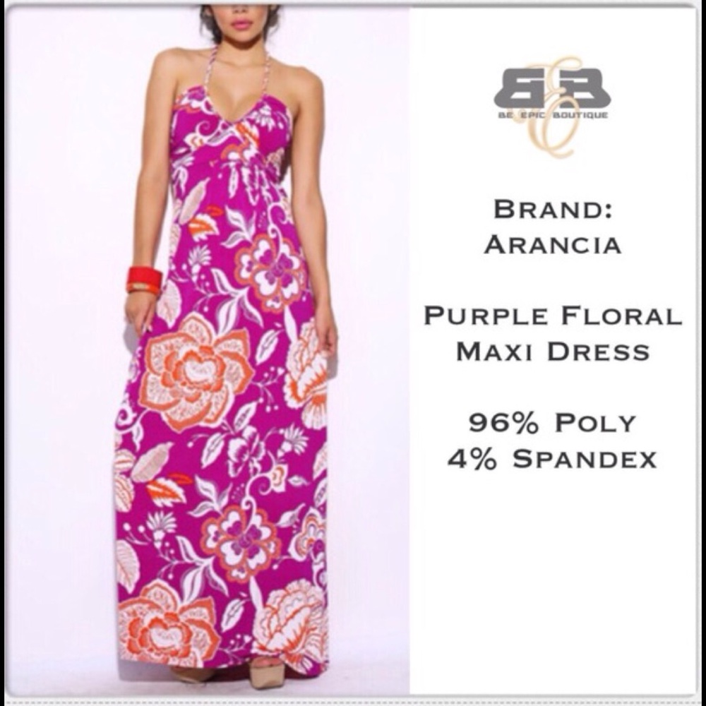 💥SALE💥  Purple & Orange Floral Maci Dress